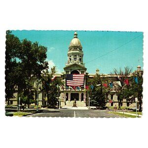 Wyoming State Capitol Building Cheyenne Vintage Postcard by Dexter Press 3926